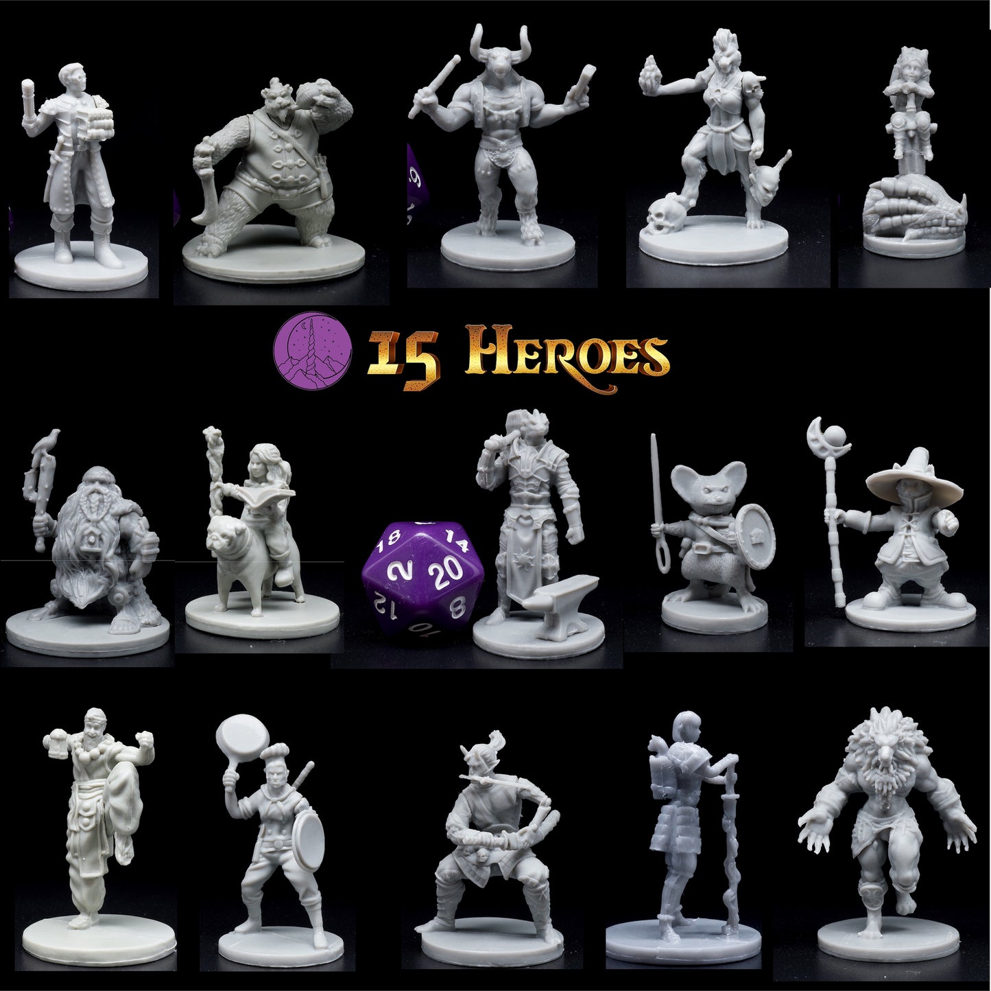 Heroes & NPC Characters Set for DND (28mm-32mm scale)