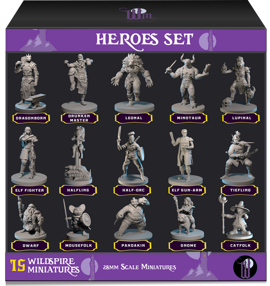 Heroes & NPC Characters Set for DND (28mm-32mm scale)
