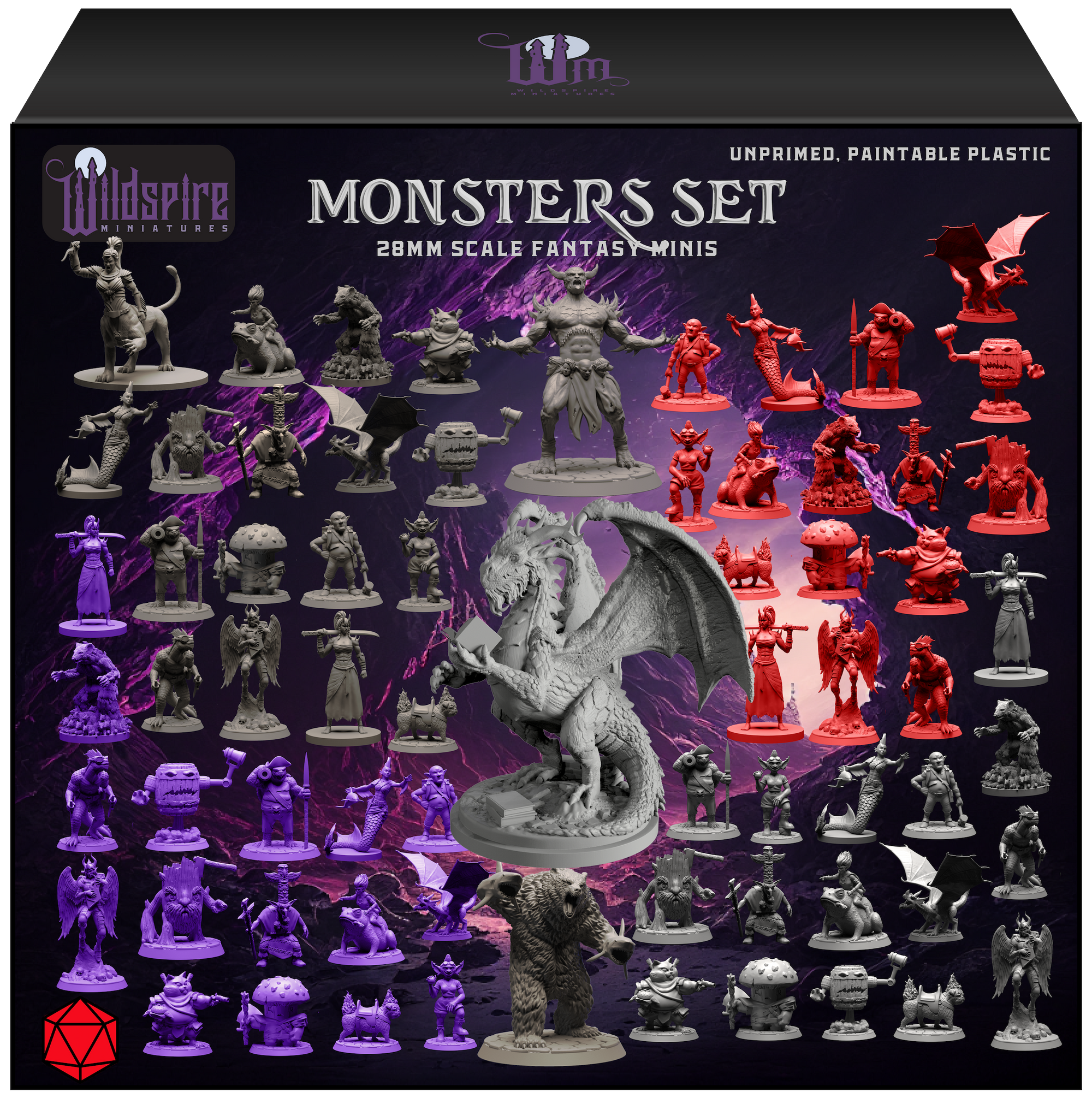 Monsters & Bookish Dragon Set (68 Miniatures)