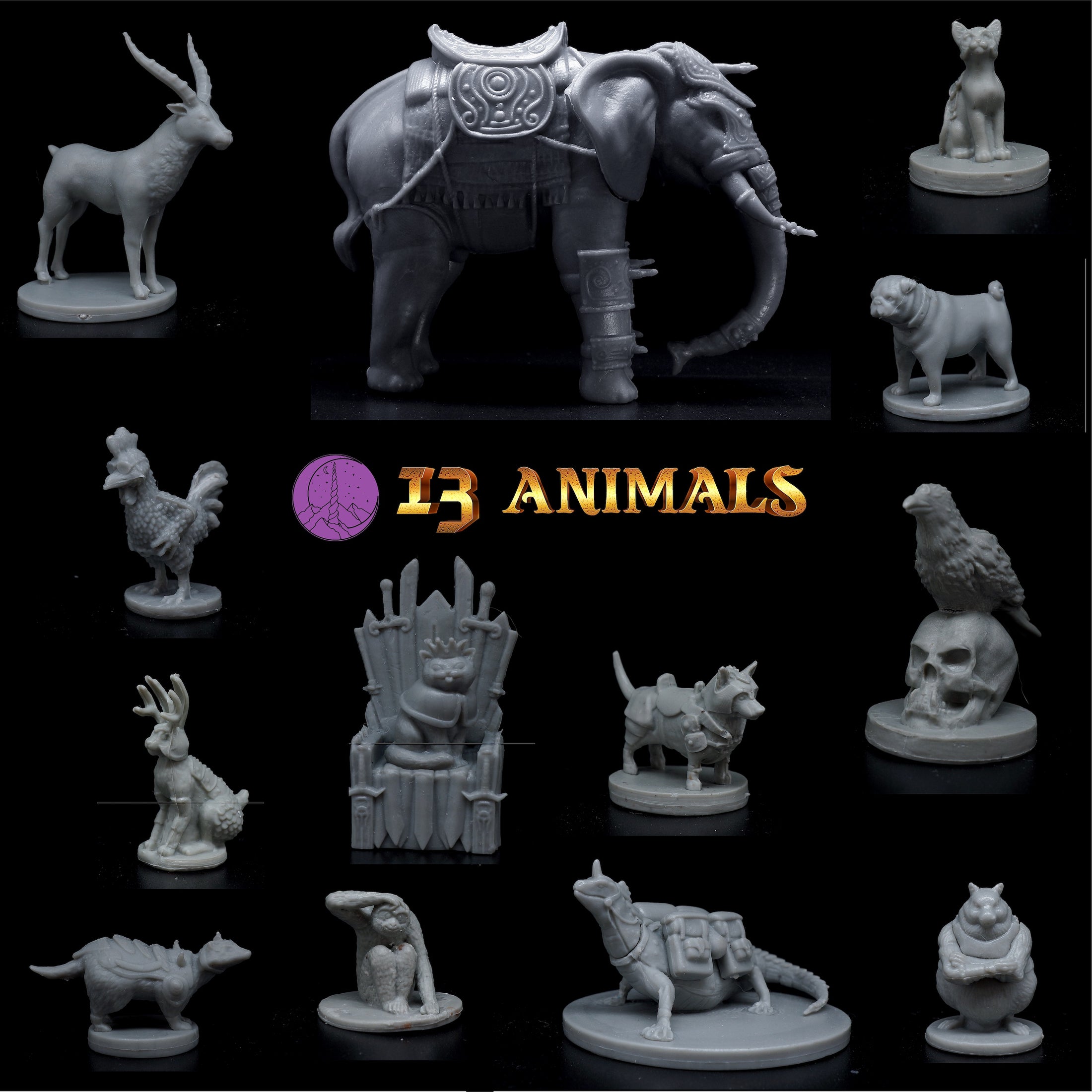 29 Heroes, Animal Companions, and Troll Miniatures Set for DND ...