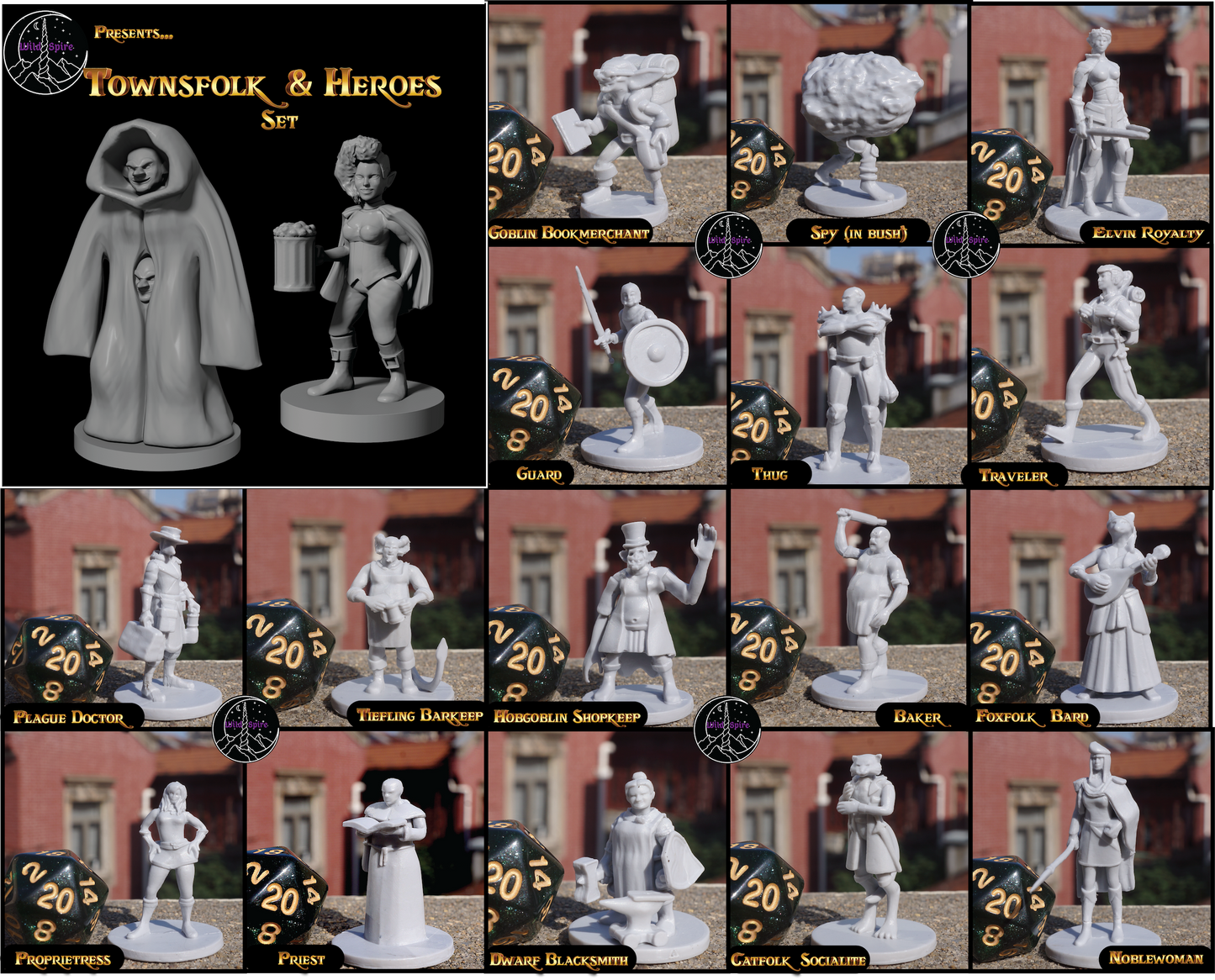 Heroic Townsfolk Miniatures Set