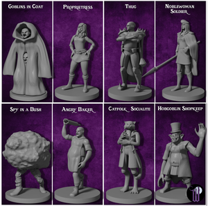 Heroic Townsfolk Miniatures Set (29 figures)